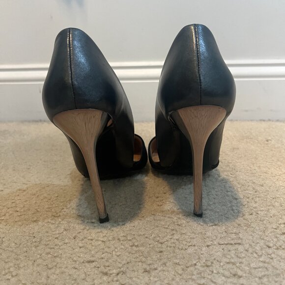 L.A.M.B. Trina D'Orsay Pump Black Leather/Suede/Chrome Heel women’s size 8 - Picture 3 of 11